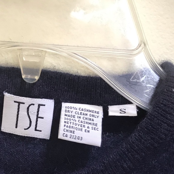 TSE Cashmere Short Sleeves Pullover Sweater Top Minimalist Quality Knit Navy S - Picture 6 of 8